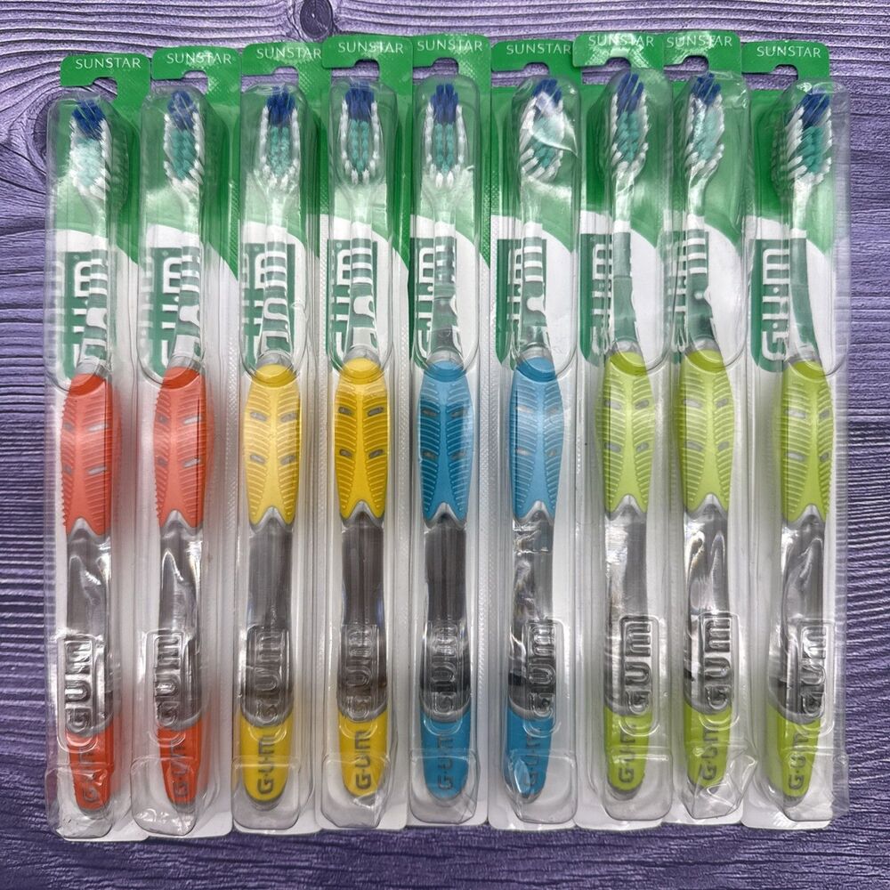 9-PACK GUM 591 Technique Complete Care Adult Toothbrush, Compact Soft, Assorted